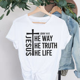 Sandjest Christian T-Shirt There Was Jesus Gift for Christians Jesus Lover Bible Lover